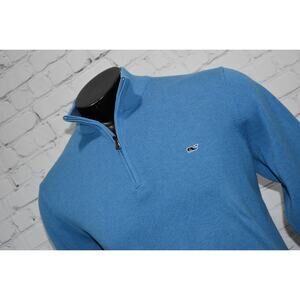 Vineyard Vines Sweater Pullover Golf 1/4 Zip Mens Size Medium Blue Cotton Blend